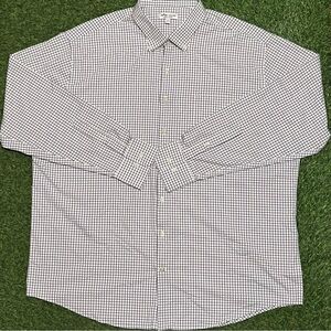 Peter Millar Summer Comfort Shirt Men's XXL Stretch Casual White Gray Plaid